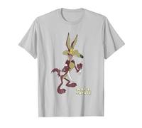 Looney Tunes Wile E Coyote Distressed T-Shirt, Men, Silver Grey, X-Large