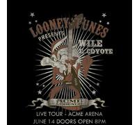 Looney Tunes Wile E Coyote Guitar Arena Tour Sweatshirt - Black - XXL