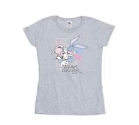Looney Tunes Women's Always Forever Bugs Bunny & Lola Bunny T-Shirt in Grey | Size: Large Looney Tunes Grey L