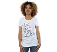 Looney Tunes Women's Bugs Bunny in Love T-Shirt White Medium