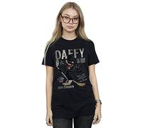 Looney Tunes Women's Daffy Duck Concert Boyfriend Fit T-Shirt Black X-Large