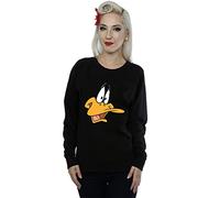 LOONEY TUNES Women's Daffy Duck Face Sweatshirt X-Large Black