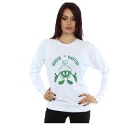 Looney Tunes Women's Marvin The Martian Large Head Sweatshirt in White | Size: XL Looney Tunes White XL