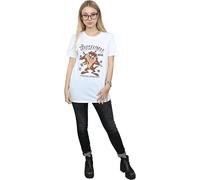 Looney Tunes Women's Tasmanian Devil Vintage Cotton Boyfriend T-Shirt in White | Size: Small Looney Tunes White S
