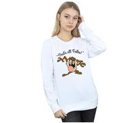 Looney Tunes Women's That´s All Folks Taz Sweatshirt in White | Size: Medium Looney Tunes White M