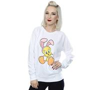 Looney Tunes Women's Tweety Pie Bunny Ears Sweatshirt White Small