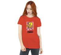 Looney Tunes Women's You´re Perfect Tweety Cotton Boyfriend T-Shirt in Red | Size: XL Looney Tunes Red XL
