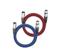 LoongGate Premium XLR Male to Female 3 Pin Plug Nylon Braided Shielded Professional Mic Audio Balanced Cable for Recording Applications,Mixers,Speaker Systems (3m, 2 Pack)