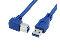LoongGate Super Long USB 3.0 Cable A Male to B Male Angled, 90 Degree Connector USB 3.0 Cord For Printer,Laptop,Dock (AM-BM 10FT)