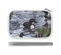 Loons Duck Pencil Case Holder Pouch Stationery Pen Bag PU Leather Organizer