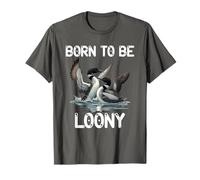 Loons in Harmony Lake Birdwatcher Apparel Born To Be Loony T-Shirt