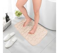 LoonTien BroHome Memory Foam Bath Mat, Super Absorbent, 40 X 60 cm, Easy Wash Machine Washable, Ultra Soft Non-Slip (Khaki)