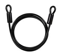 Loop Cable Steel Cable with Eyelets Safety Cable 2 m Long 8 mm Thickness with Plastic Coated for Cable Lock Bicycle Trailer Black