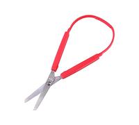 Loop Colorful Grip Scissors Loop Handle Self-Opening Scissors, School Cutting Paper Elasticial Grip Cutting Supplies(red)