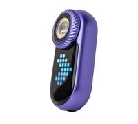 LOOP GEAR LOOPDOT Rechargeable EDC Torch,400 Lumens Ultra-Bright Pocket Flashlight with Customisable RGB Pixel Display,Interactive Games & Adjustable Modes - Ideal Gadget Gift (Purple)