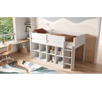 Loop Mid Sleeper Bed Cube Unit Set Flair White Single