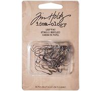 Loop Pins by Tim Holtz Idea-ology, Pack of 24, Nickel, Brass and Copper Finishes, TH93200