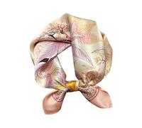 Loop Scarf Ice Cool Scarf Neck Wrap Women'S Shawl Silk Small Square Ladies Silk Spring And Summer Thin Fashion Retro White Lace Gloves Chiffon Hijab Women'S (Pink,One Size)