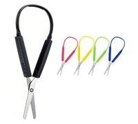 Loop Scissors 5 Pcs Adaptive Design Scissor Colorful Handle Self-Opening Safety Scissors for Adults, Schools Daily DIY Crafts(20cm)