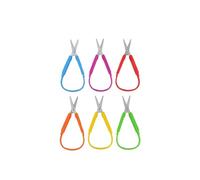 Loop Scissors 6 Pack, Self-Opening Adaptive Scissors for Children & Adults, Easy Grip Squeeze Handles, Safety Scissors for Special Needs, Ideal for Paper Cutting, Sewing and Art Crafts