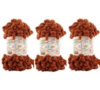 Loop Yarn Alize Puffy Baby Blanket Yarn Lot of 3skn 300gr 30yds 100% Micropolyester Soft Yarn Hand Knitting Yarn Super Chunky Bulky Woven Worested Yarn (597)
