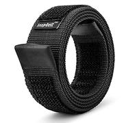 Loopbelt No-Scratch Reversible Web Belt, with Rubber Coated Tips and Advanced H&L Fasteners - black - Small