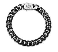 LOOPE COLLECTIVE 610 Stealth Minimal Cuban Bracelet - 18K Gold, 304 Stainless Steel, Acetylene Black, 6mm-7.8", 18K Gold, 304 Stainless, Acetylene Black, no gemstone