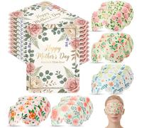 Loopeer 30 Pcs Mother's Day Steam Eye Mask Bulk Disposable Eyes Masks Cover Self Heating Pink Flower Moist Heat Eyemasks Warm Compress for Women Mom Sleep Spa Home Office Travel Relaxing Gifts