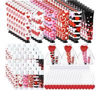 Loopeer 48 Sets Valentine Bulk Gifts Hand Cream and Lip Balm Bulk Set with Organza Bag Red Love Heart Card Galentine Gifts for Valentine Party Favors Stuffers Woman Men Teacher Staff Nurse Coworker