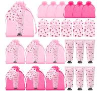 Loopeer 6 Pack Galentine's Day Hand Cream Gifts Galentine's Valentine's Day Party Favors Bulk Hand Cream with Organza Bag and Greeting Card for Women Girl's Night Bachelorette Party Decorations