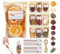 Loopeer 9 Pack Potpourri Simmer Kit 645g DIY Christmas Stovetop Potpourri with Card Transparent Bag Tag Xmas Scent Winter Stovetop Simmering Ingredients for Home Fragrance Housewarming Hostess Gift