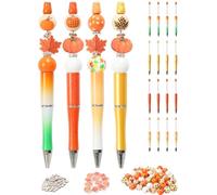 LOOPES 16Pcs DIY Fall Beadable Pens Making Kit Arts & Crafts for Kids Autumn Thanksgiving Gifts Rollerball Pen for Autumn Party Favours Goodie Bags Filler Class Fifts