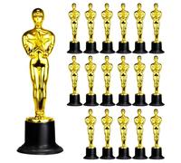 LOOPES 16pcs Gold Awards Trophies Trophy Statue Plastic Trophies for Kids Teens Adults Party Celebrations Award Ceremony Party Movie Night Sport Awards Champions League Appreciation Gift