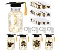 LOOPES 4Pcs LED Mason Jars Gifts for Students Going to University College Middle High School Graduate Graduation Gifts Graduate Souvenir for Senior Students University Congratulations Gifts