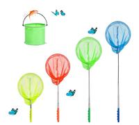 LOOPES 5PCS Telescopic Butterfly Net Set Fishing Nets for Kids With Collapsible Bucket Catching Landing Nets for Fishing Shrimp Crabbing Net Kit Garden Catching Butterfies Netting Fish Bug Catcher