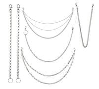 LOOPES 6pcs Punk Metal Chain Pants Chain Jean Wallet Chain Fashion Hip Hop Trousers Chain Jeans Pants Chain Accessories Pendant for Men Women