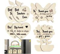 LOOPES 8PCS Thank You Teacher Gifts, Wooden Fridge Magnets in Floral, Fruit, Butterfly & Heart Styles