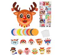 LOOPES Arts and Crafts for Kids,12 Pack Christmas Animals Paper Plates Art Sets DIY Christmas Craft Kit for 3-12 Years Old Boys Girls Educational Toys Kits