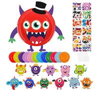 LOOPES Arts and Crafts for Kids,12 Pack Monster Paper Plates Art Sets DIY Halloween Craft Kit with Foam Sticker for 3-12 Years Old Boys Girls Gift & Educational Toys