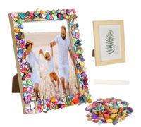 LOOPES Arts and Crafts for Kids Age 6+,Personalised Mosaic Photo Frame Craft Kits Gifts for Age 6 7 8 9 10 11 12 Year Old Kids,Creative Presents Mosaic Kits for Girls Boys Birthday Christmas