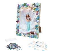 LOOPES Arts and Crafts for Kids,Mermaid Photo Frame Birthday Gifts for Girls Age 6 7 8 9 10+Mermaid Craft Kits for Kids Creative Gifts for 6-12 Year Olds Girls Decorate Your Own Photo Frame Mosaic Kit