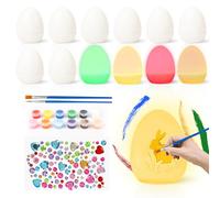 LOOPES Easter Egg Decorations Crafts Kit,12Pcs Led DIY Easter Egg Painting Kit Light Up Plastic Easter Eggs Hunt Decorations Easter Eggs Crafts Gifts for Kids Table Window Decor-4 Light Colours