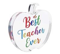 LOOPES Engraved Acrylic Apple Teacher Appreciation Gift for Women, Men - Best for Teacher Leaving, Graduation, Birthday, Christmas