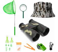 LOOPES Explorer Costume Kids Kit,Bug Hunting Kits for Children with Hat,Kids Binoculars,Compass,Outdoor Adventure Bug Collecting Toys for 3+ Year Olds Boys Girls Gifts Hunting&Park Ranger Zoo