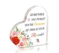 LOOPES Friendship Plaque - Heart-Shaped Acrylic 'Proud of You' - Birthday/Gift for Best Friends, Teachers & Colleagues (Men & Women)