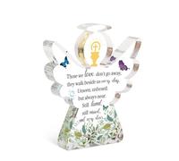 LOOPES Memorial Table Ornament,Acrylic Angel Sympathy Gifts Personalised Bereavement Gifts Remembrance Day Condolence Decorations Praying Angel Ornaments To Remember Loved Ones