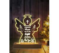 LOOPES Mum Christmas Memorial Gifts,in Memory of Mum Angel Night Light Sympathy Gifts for Loss of Mum Bereavement Gifts Remembrance Day Praying Angel Christmas Table Ornaments to Remember Loved Ones