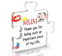 LOOPES Personalised Acrylic Puzzle Plaque Mum Birthday Gift From Daughter And Son, Touching Sayings Best Mum Gift Ideas