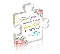 LOOPES Thank You Gifts for Women And Men,Thank You Important Piece of my Life Acrylic Plaque Gifts for Mum Dad Grandad Grandma Friends Sister Friendship Presents for Her