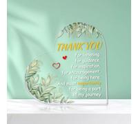 LOOPES Thank You Gifts Heart Shaped Acrylic Plaque For Women and Men,Small Thank You Teacher Gift Card Teacher Leaving Gifts Thank You Presents for Colleagues Friends Teacher Employees Nurses Manager